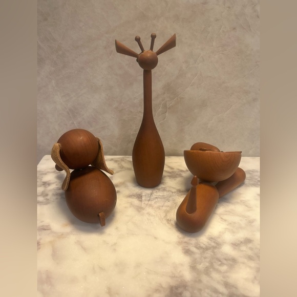 3 Senshukai Royal pet teak elephant, giraffe and Lion with card - Picture 4 of 11